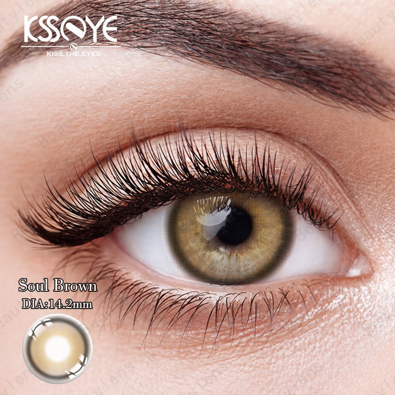 Soul Grey Series 14.2mm Lightweight and Comfortable Monthly Color Contact Lenses for Eyes Correction