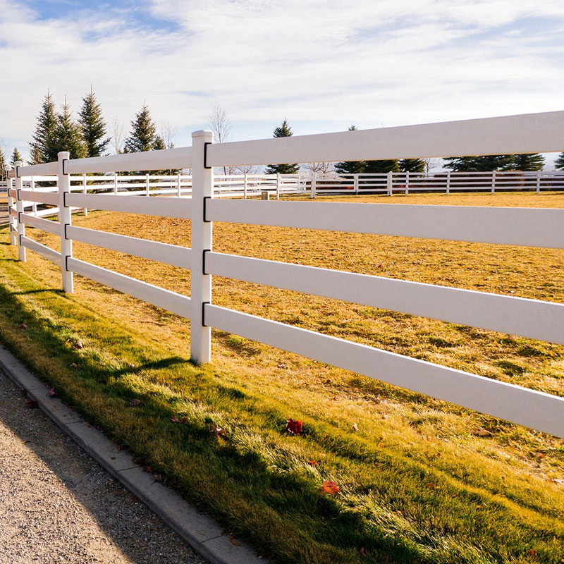 Powder Coated Steel White 5 Rail Horse Fence Manufacturer