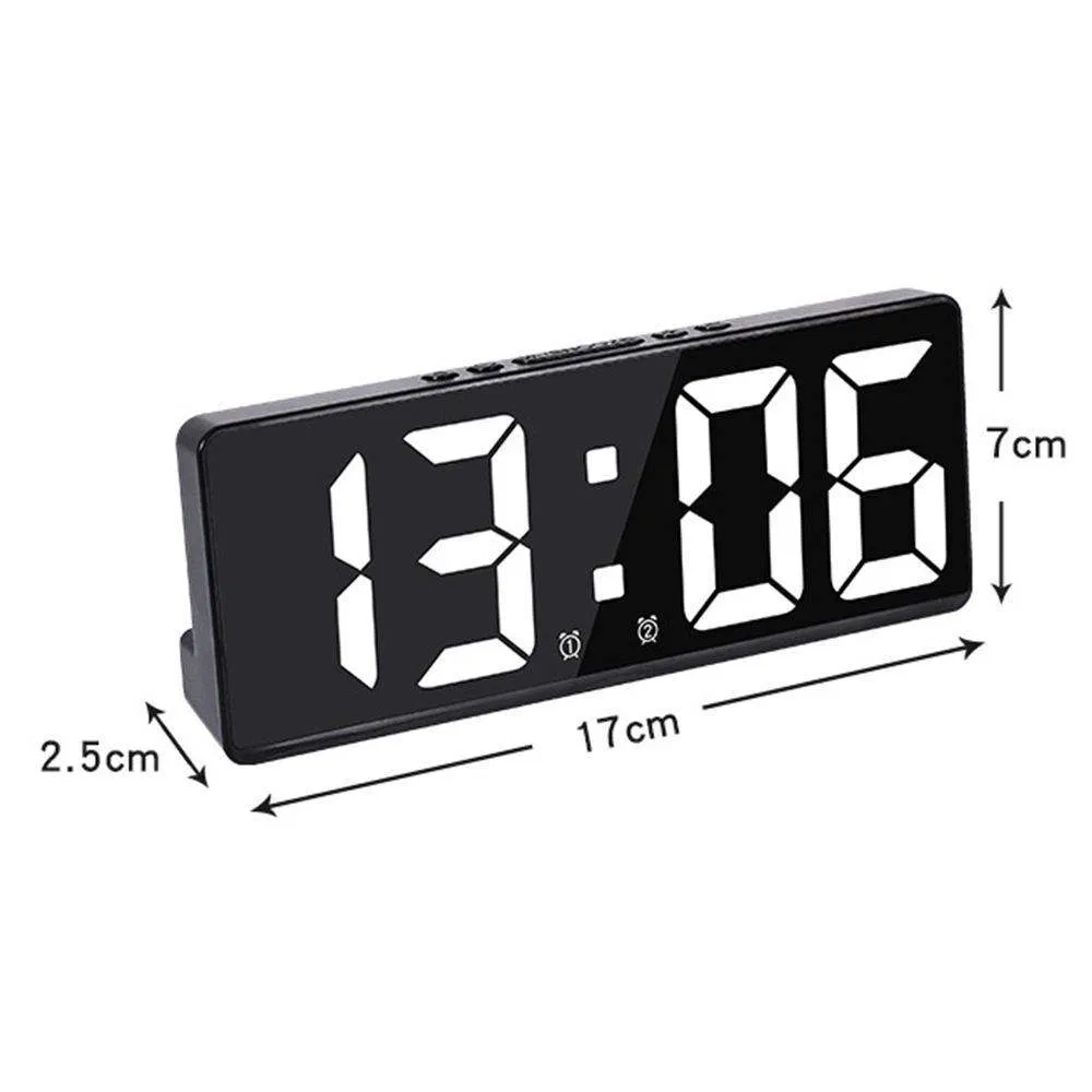 Electronic Alarm Clock USB Snooze Large LED Display for Bedroom Desktop