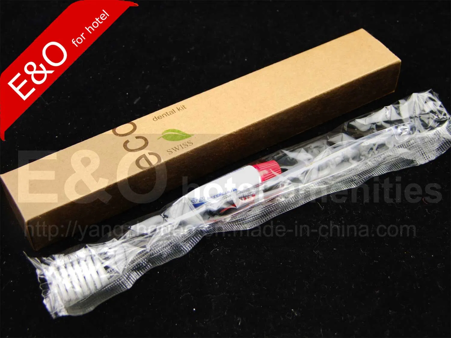 Disposable Hot Sale Eco Hotel Amenities Set with Kraft Paper Package