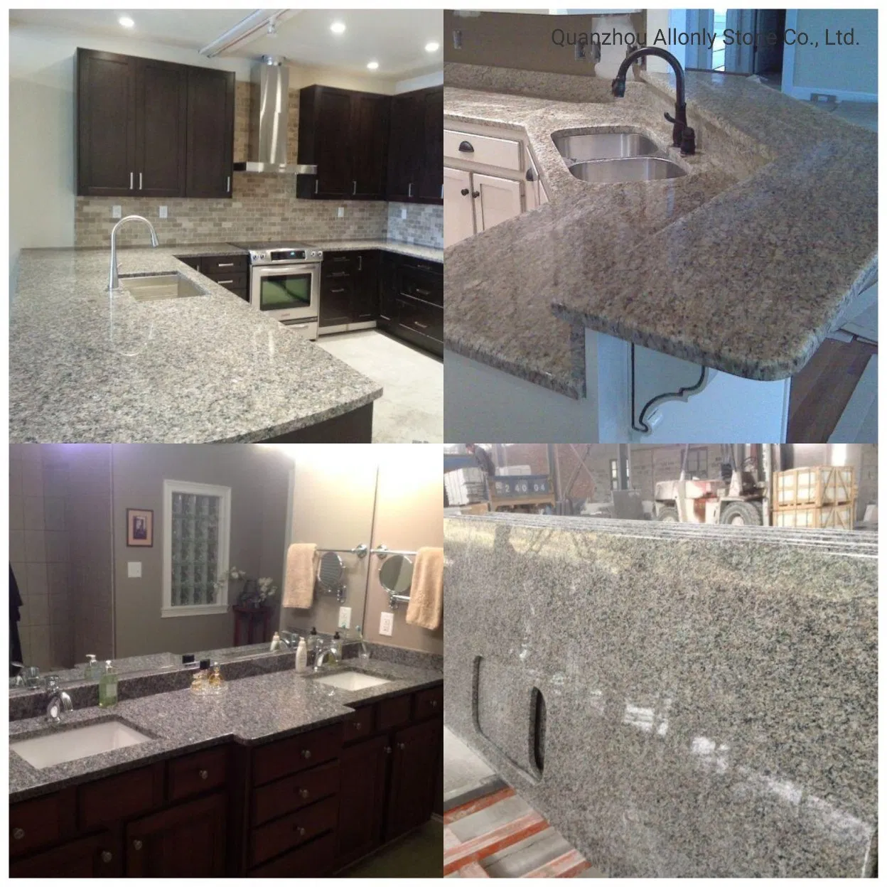 Wholesale Caledonia Granite Slabs Cut to Size Kitchen Countertop and Bathroom Vanity Top