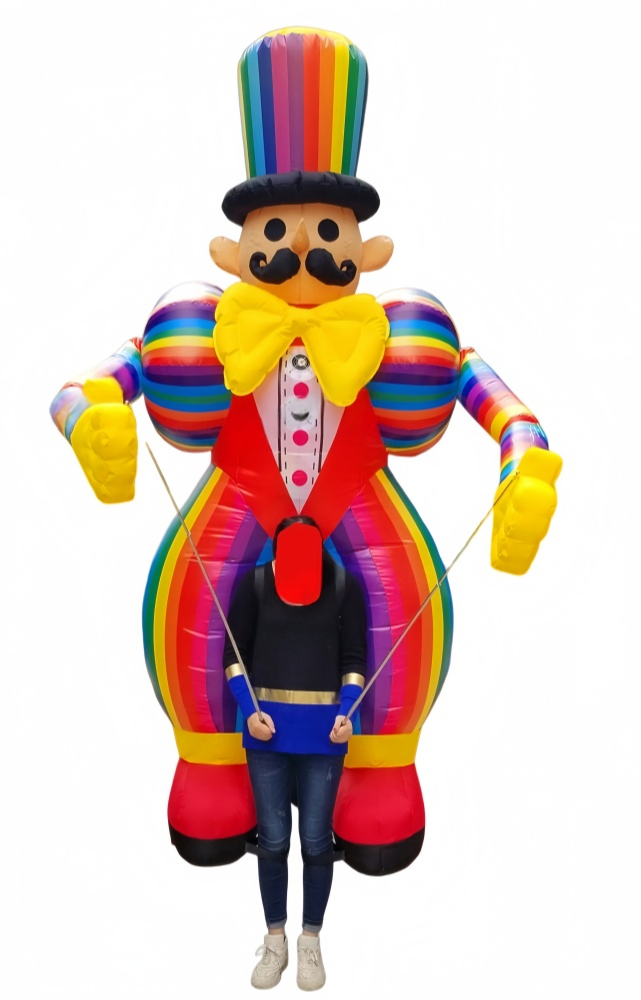 Parade Performance Walking Inflatable Clown Puppet Wearable Costume for Circus Show