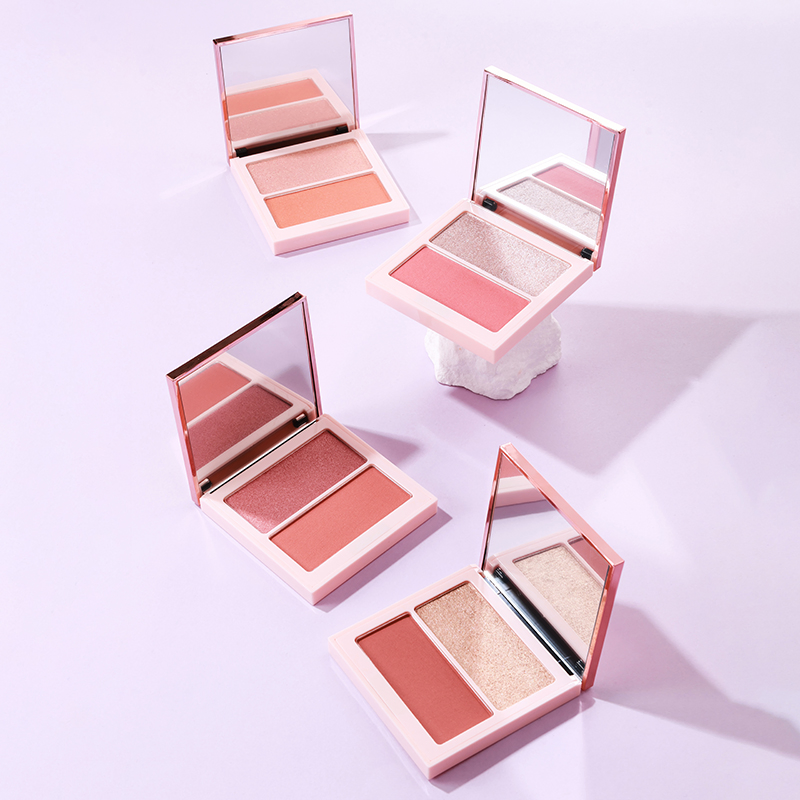 Matte Highlighter and Blush Two-in-One Cosmetic Customization Logo