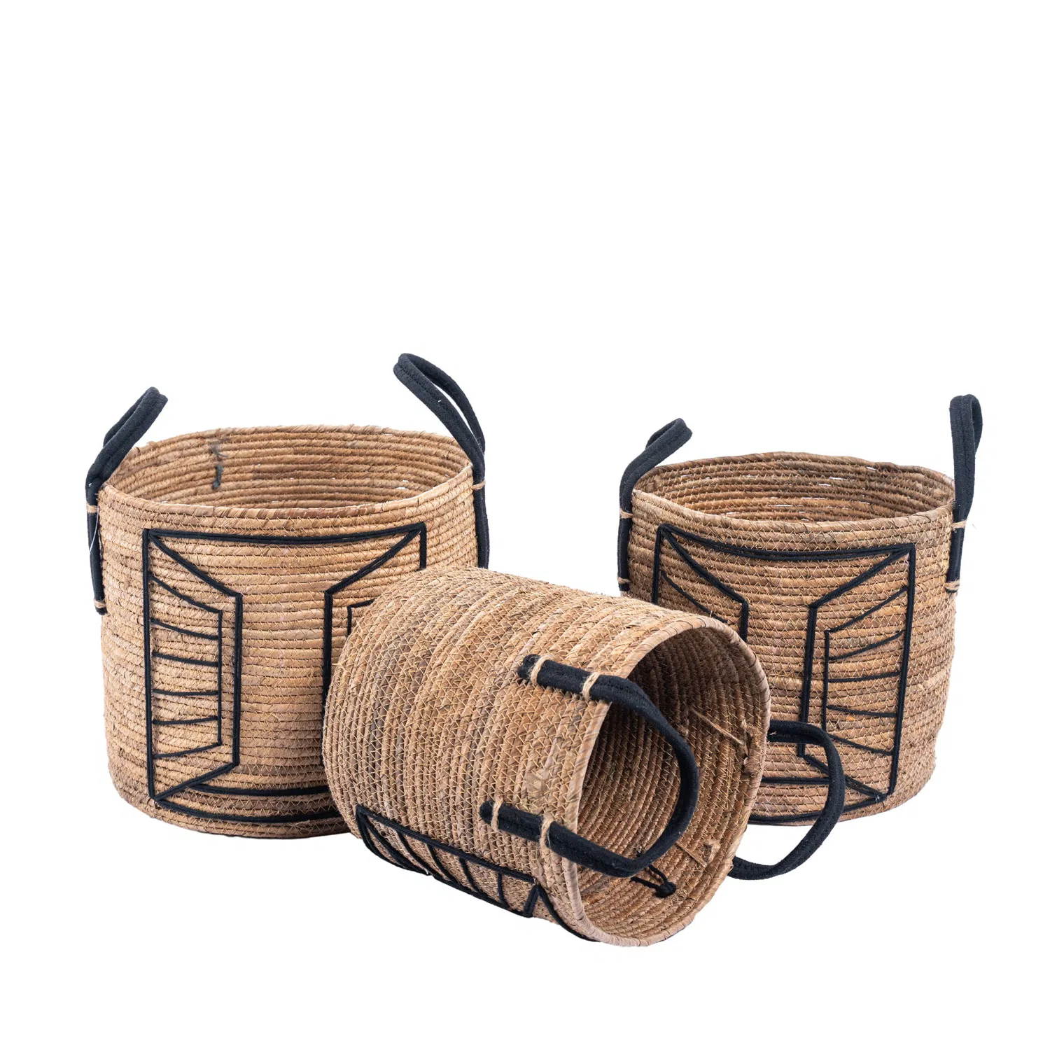 Customized Handwoven Water Hyacinth Grass Home Storage Basket