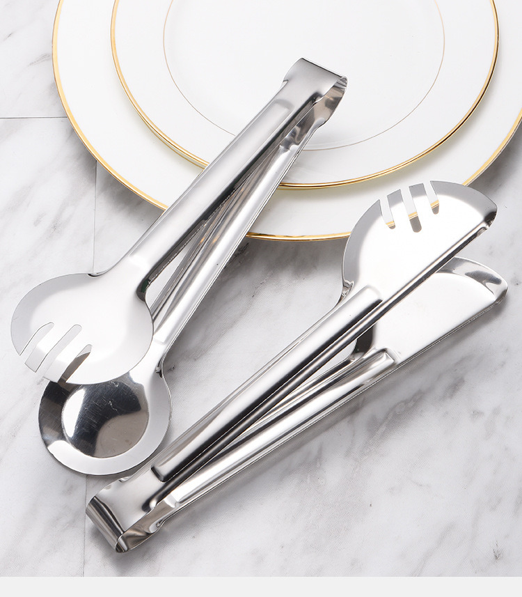 Stainless Steel Food Clip Bread Dessert Fruit Tong Food Serving Clip Cookware Kitchen Utensil