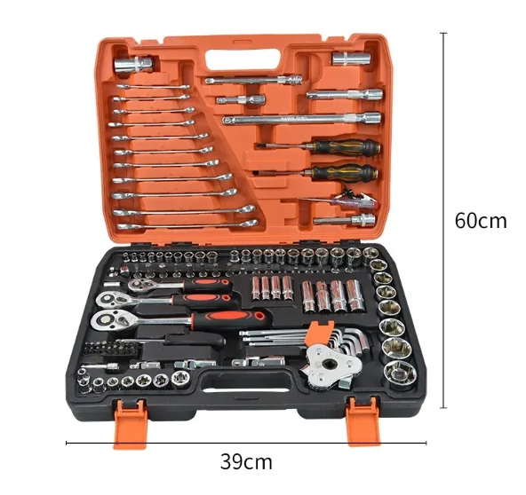 121 Pieces General Household Hand Tool Kit Plastic Toolbox Storage Case Auto Repair Tool Set Hard Case Box Other Hand Tools