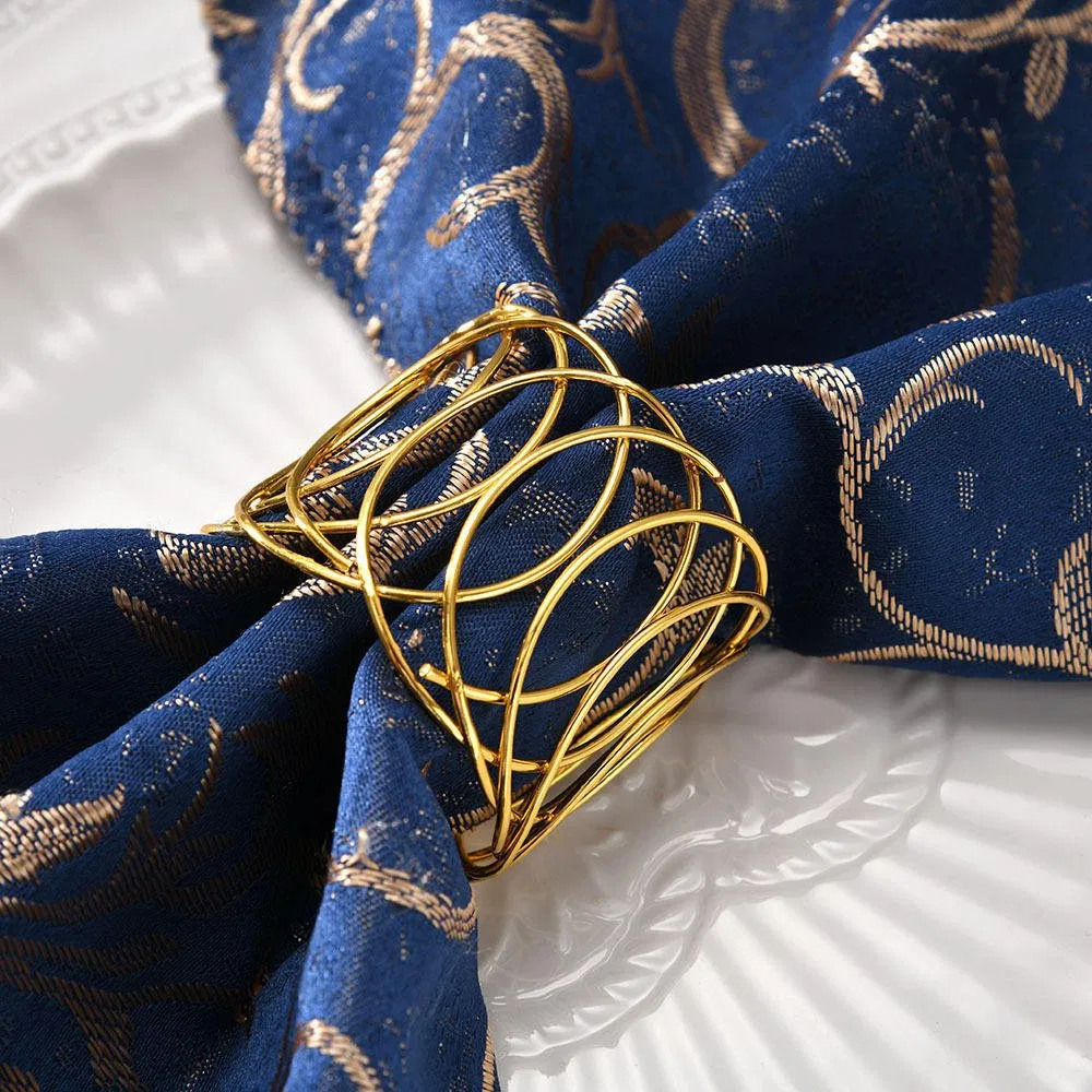 Metal Woven Napkin Ring Western-Style Hotel Banquet Table Set for Wedding