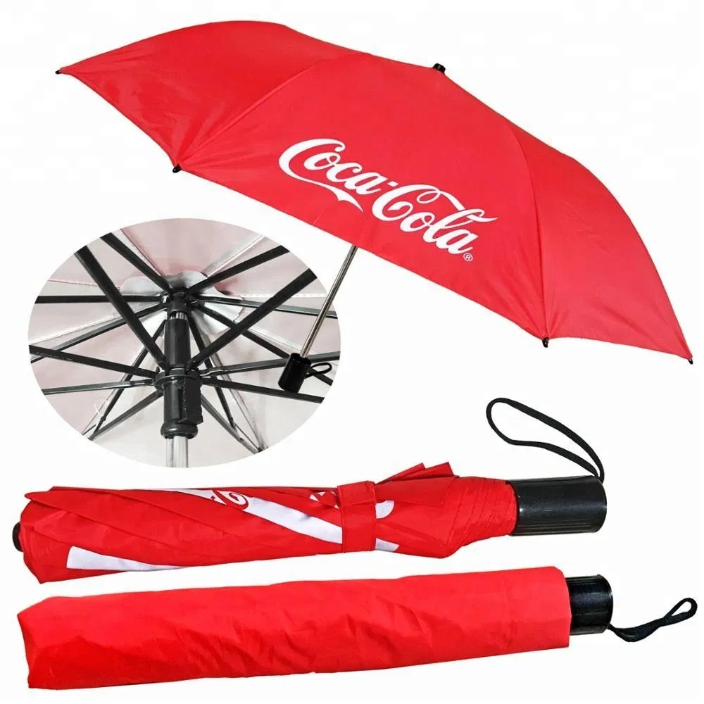 2 Folding Compact Rain Umbrella Adversting Manual/Automatic Folding Umbrella with UV Coating