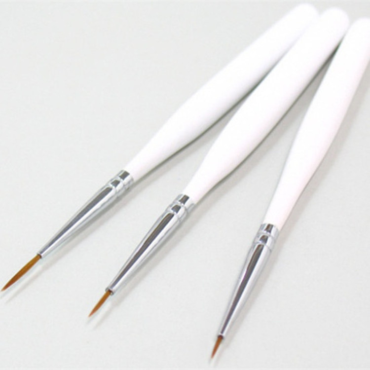 Professional 3PCS\Set 100% Pure Kolinsky Hair Oval Liner Nail Brush Nail Art Sculpture Brush Nail Art Painting Brush Nail Art Acrylic Brush Set