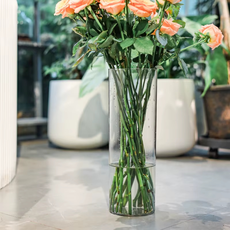 Wholesale Nordic Style High Transparency Pet Plastic Vase Shatterproof Transparent Fresh Flower