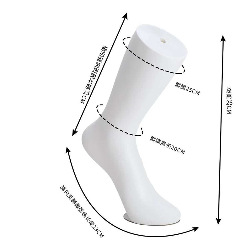 Sock Model Display Plastic Women Foot Model White Foot Mannequin Shoe Stretcher for Retail Socks Sandals Jewelry Ankle Chain Display Prop