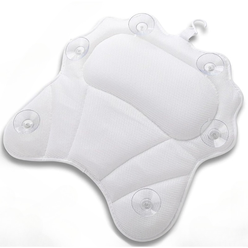 High Quality Ergonomic Luxury Pillow 3D Mesh Suction Soft Comfortable Bathtub Pillow