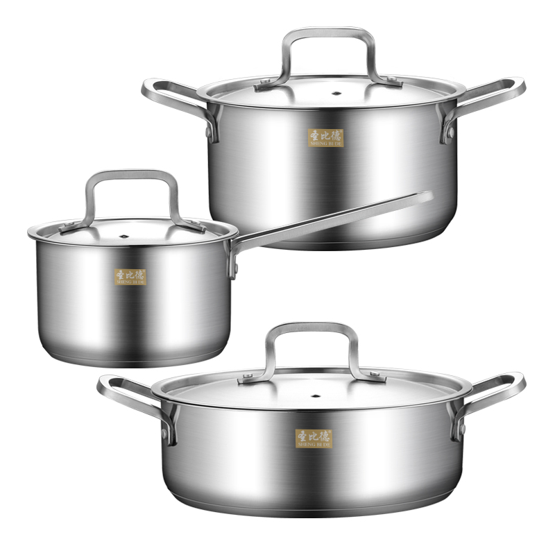 Anti-Corrosion Durable Stainless Steel Uniform Heat Conduction Base Stockpot Cooker Set