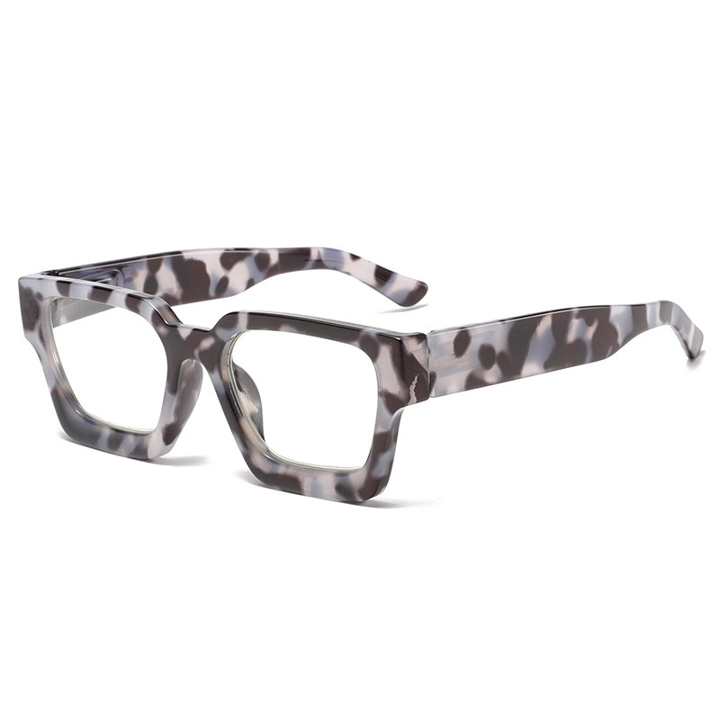 Large Square Patchwork Single Color Fashion Square Reading Glasses