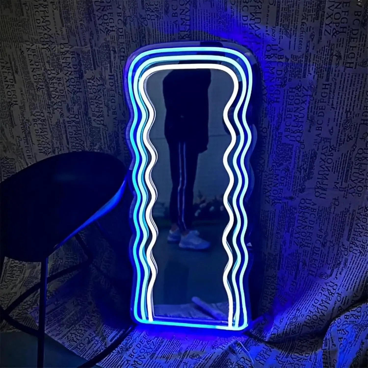 Mirror Neon Sign USB Dimmable LED Light for Studio Dorm Bedroom Game Room Bar Home Decoration Gift Night Light