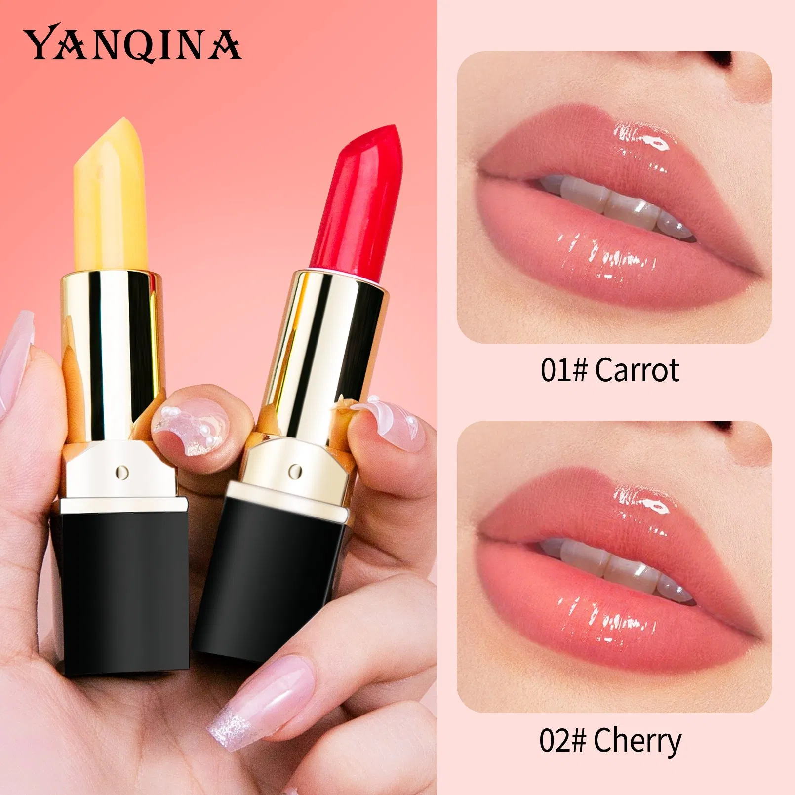 Private Label in Stock Color Change Lip Balm Moisturizing 3 Colors Lipstick Waterproof Long Lasting Lipstick