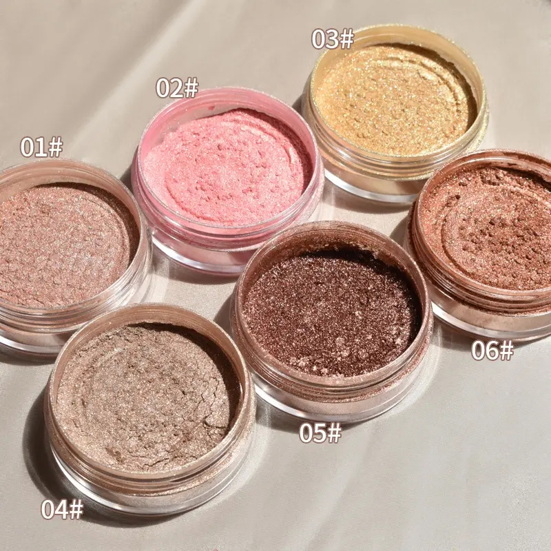 Shimmer Super Flash Long Lasting Oil Control Shiny Loose Highlighter Fine Powder Packaging with Puff
