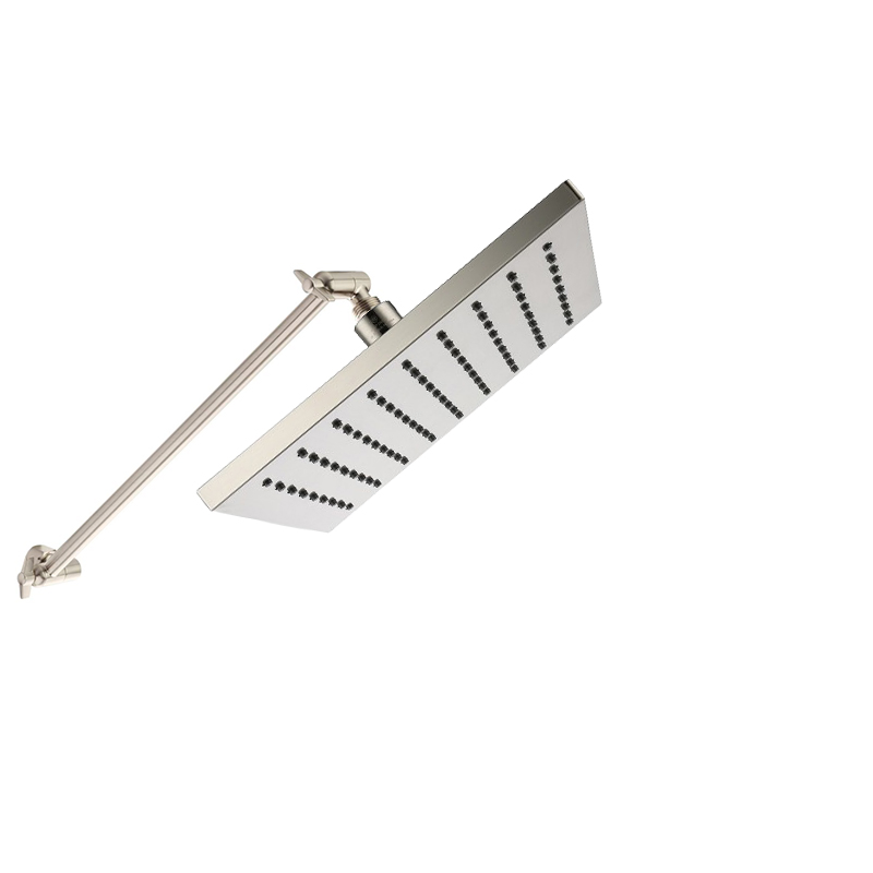 Chrome -Plated S. S Ball Pivot Mattle Golden Rainfall Square 8 Inch Fixed ABS Cellling Rain Shower Rose