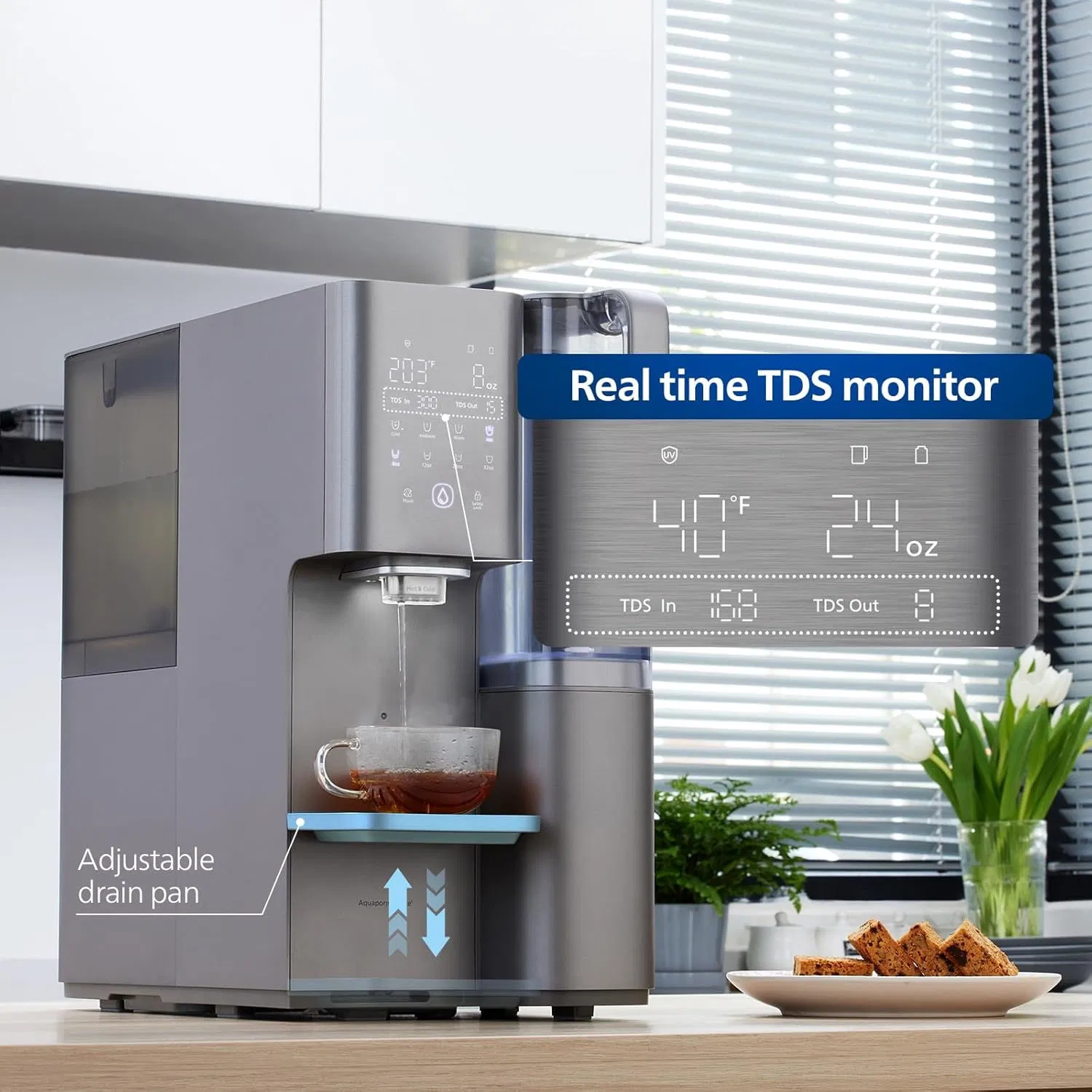 High Flow RO Membrane 2000L Filter Life Eco-Friendly Mineralized Drinking Water Dispenser