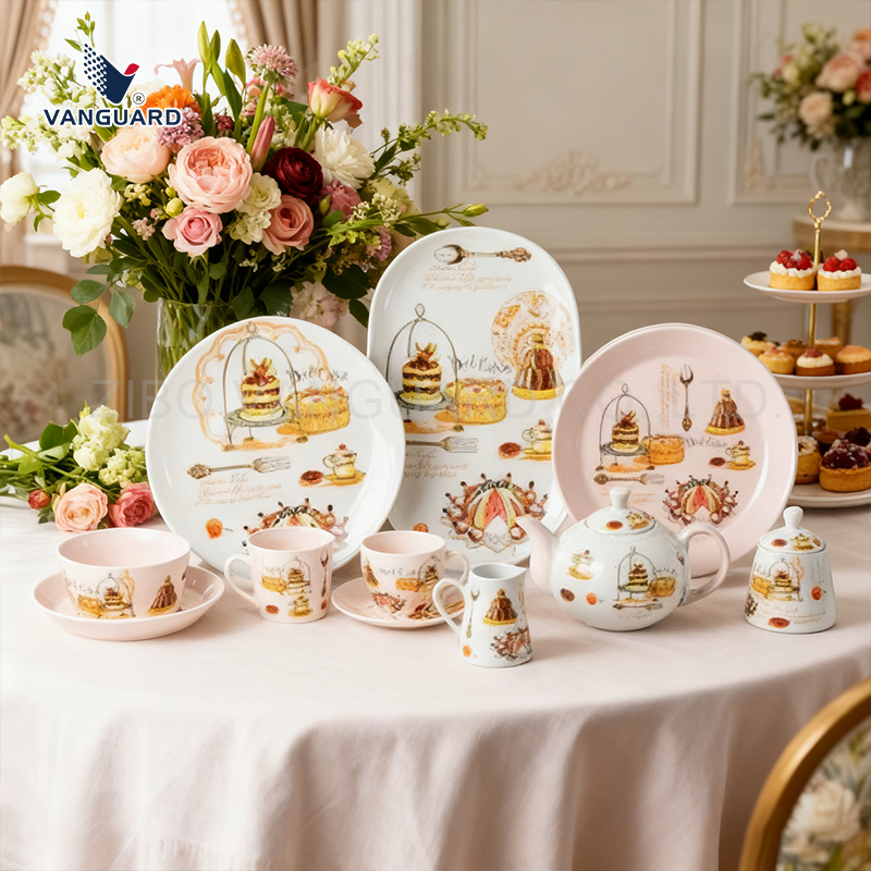 Factory Direct Porcelain Tableware Dish Set Dinnerware Set Custom Printing Dinner Set Ceramic Dining Set for Kitchen