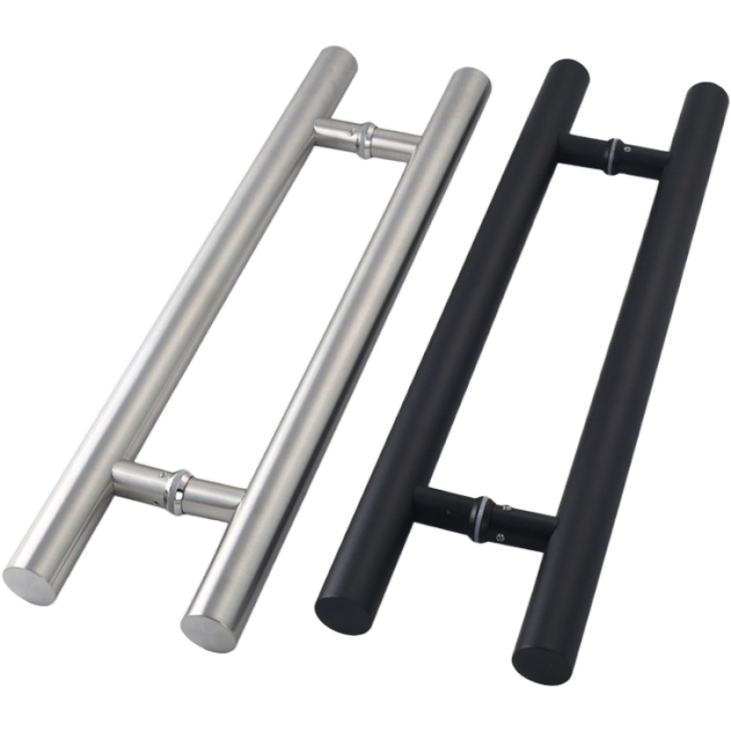 H-Shaped Round Tube Glass Door Stainless Steel Handle for Office Use