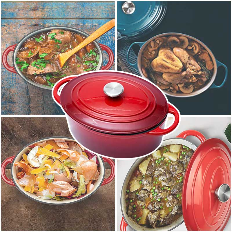 Эмалированный овальный чугунный казан 2.5 л