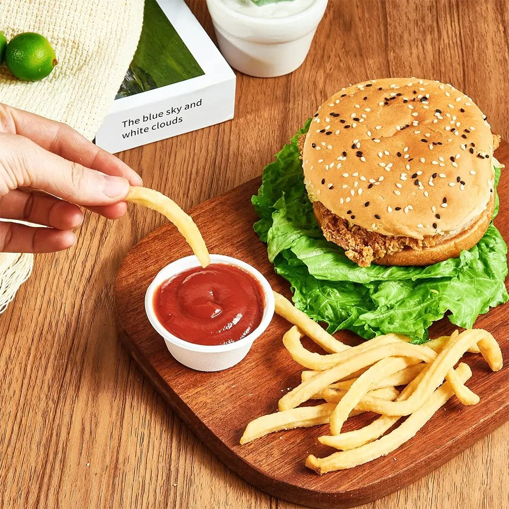 Disposable Biodegradable Sugarcane DIP Sauce Cup with Complete Sizes for Restaurant