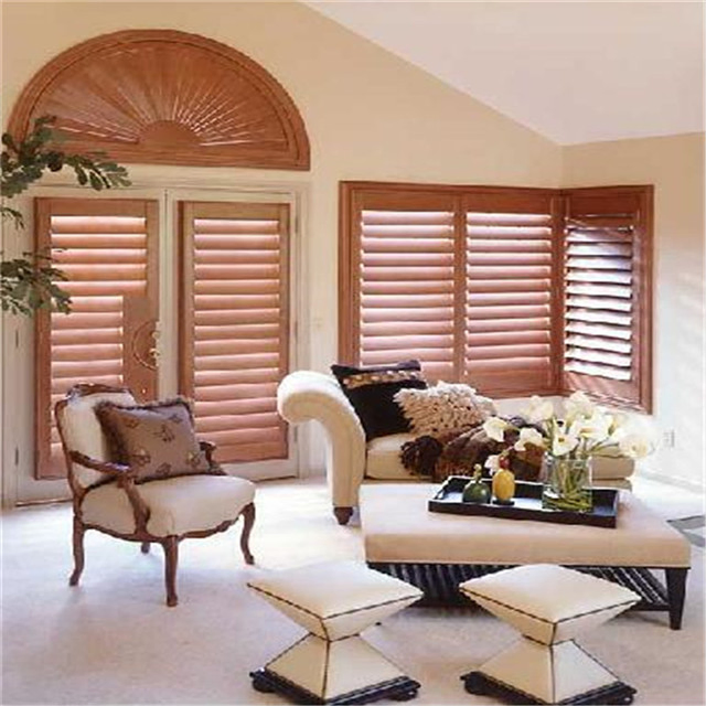 Shaped Plantation Shutters for Lounge with Good Quality