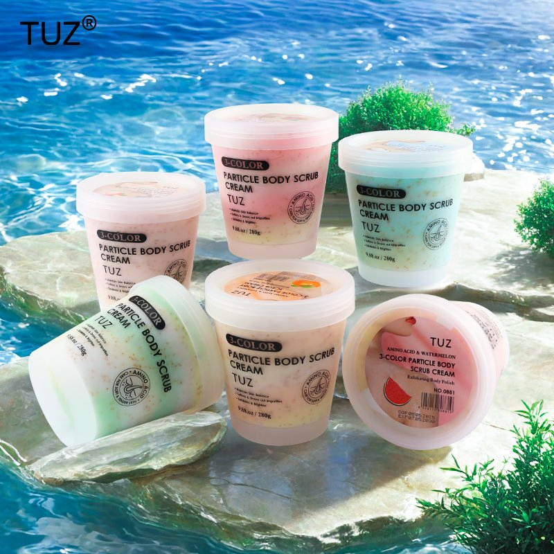 280g 6 Types Amino Acid 3 Color Particle Body Scrub Cream
