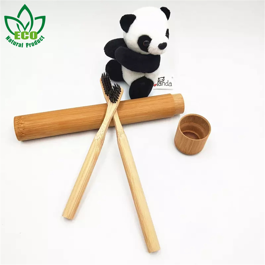 Eco-Friendly Soft Children Bamboo Toothbrush Tube Customized Logo Package Gift Travel Family Use