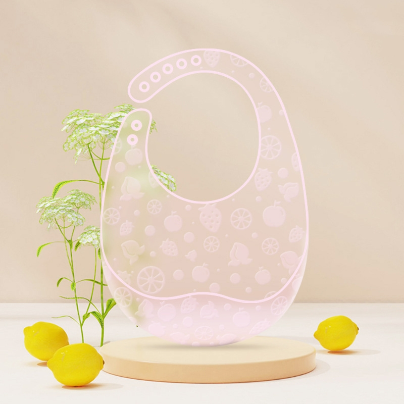 BPA Free Food Grade Soft Waterproof Silicone Baby Bib with Food Catcher