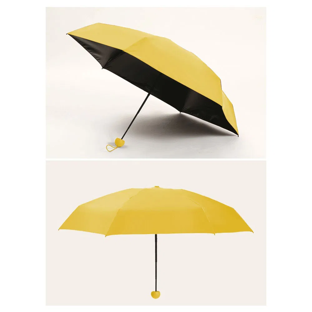 Large Diameter Colorful Three-Fold Foldable UV-Blocking Sunshade Customizable Solid Color Rain-Sun Umbrella
