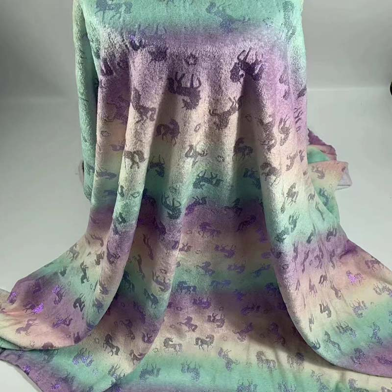 100% Polyester Print Foil Flannel Blanket of Back Brushed