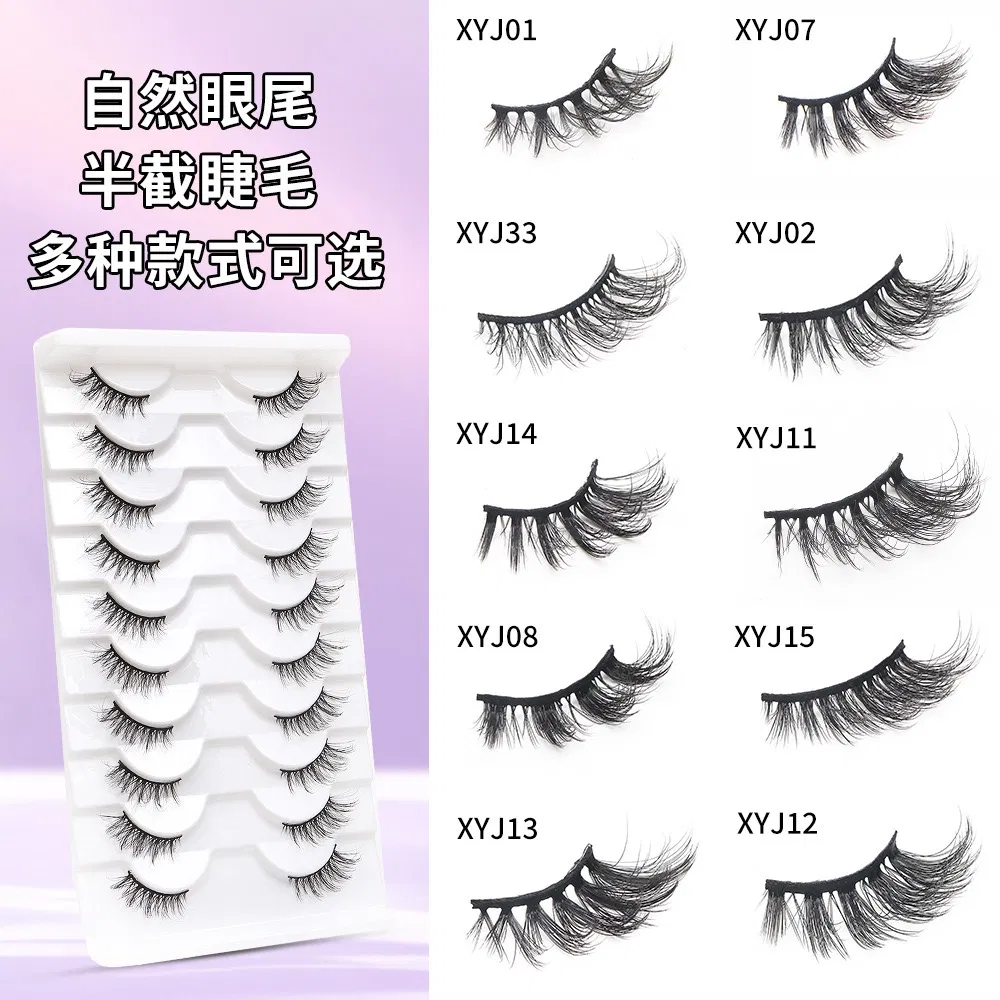 Cheap Wholesale Fashion China Handmade Detachable False Eyelashes Curler Supplier Easy Fan Eyelash Extensions Eyelashes 5 Pair Beauty Products Qingdao Eyelashes