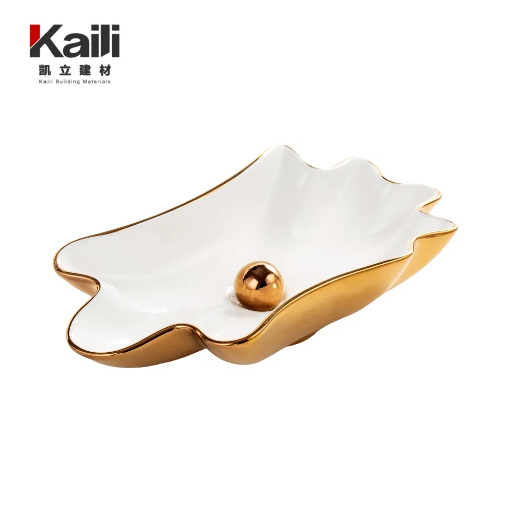 Single Hole Artistic Ceramic Vessel Basin 5mm Thick Anti Fade Porcelain Bathroom Sink