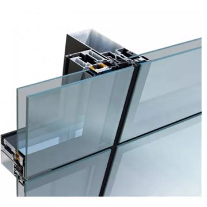Double Glazing Frame Less Aluminum Building Curtain Glass Wall
