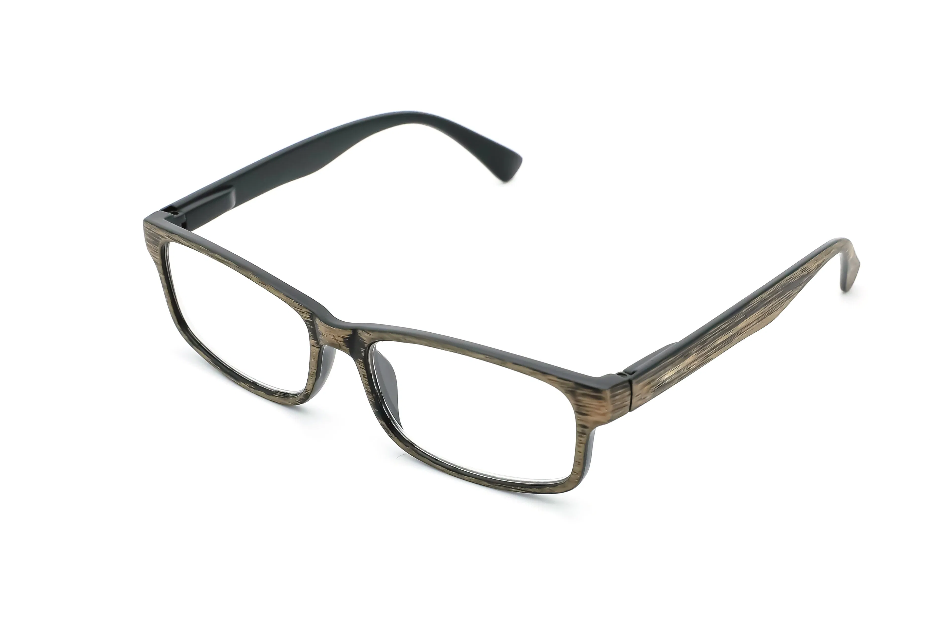 Classic Square PC Reading Glasses with Transfer Wooden Grain Pattern