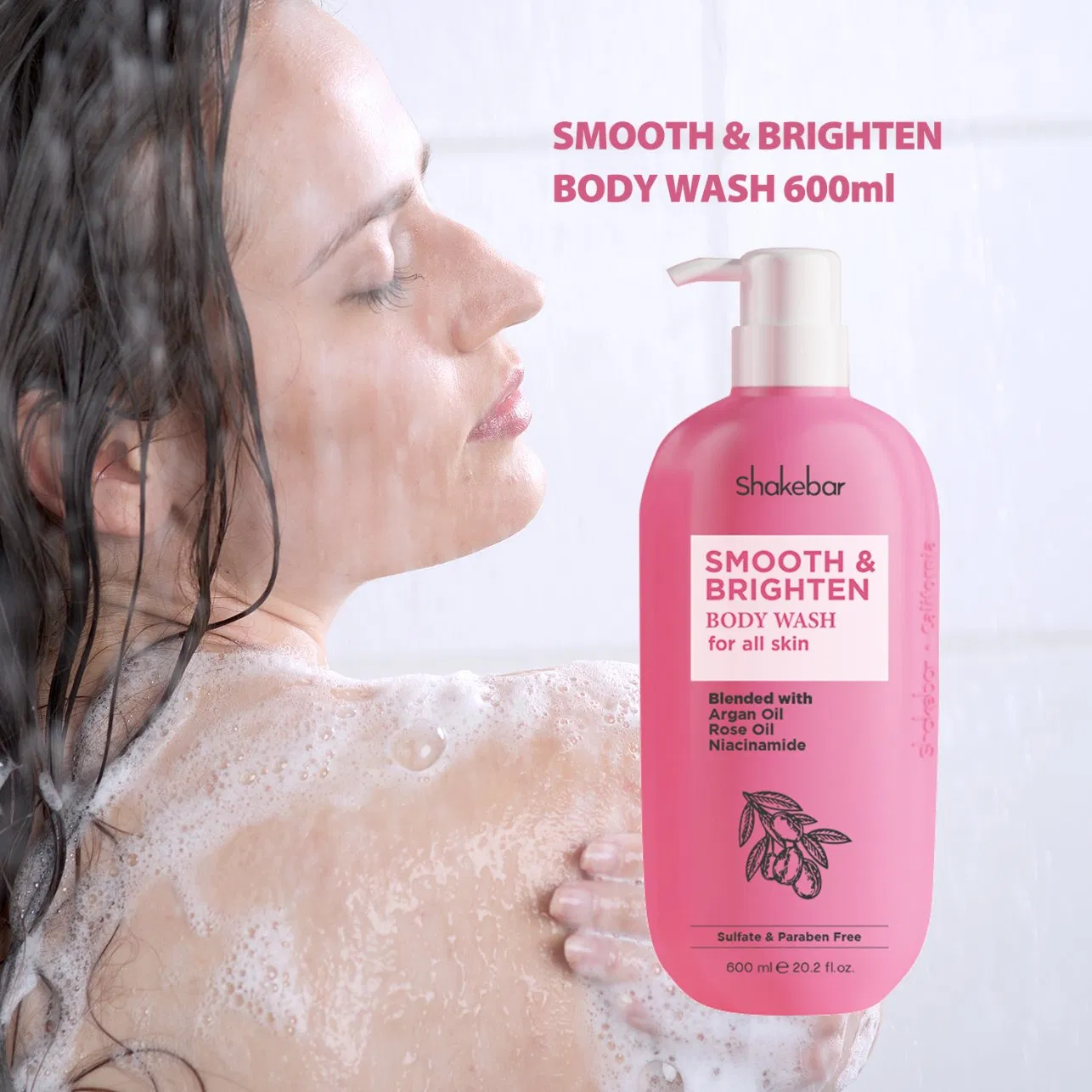 Shakebar 500ml Moisture Smooth & Brighten Body Wash Natural High Quality Body Care