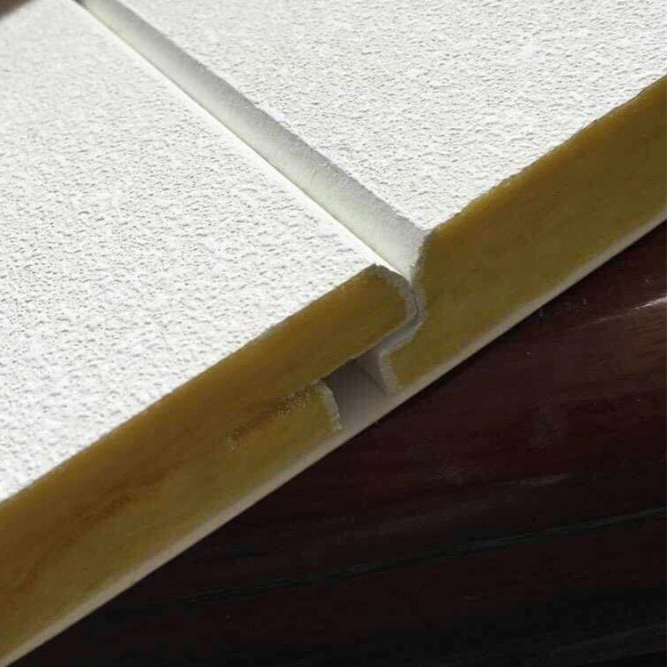 Square Design Acoustic Fiberglass Ceiling Tiles Glass Wool Panels for Commercial Building