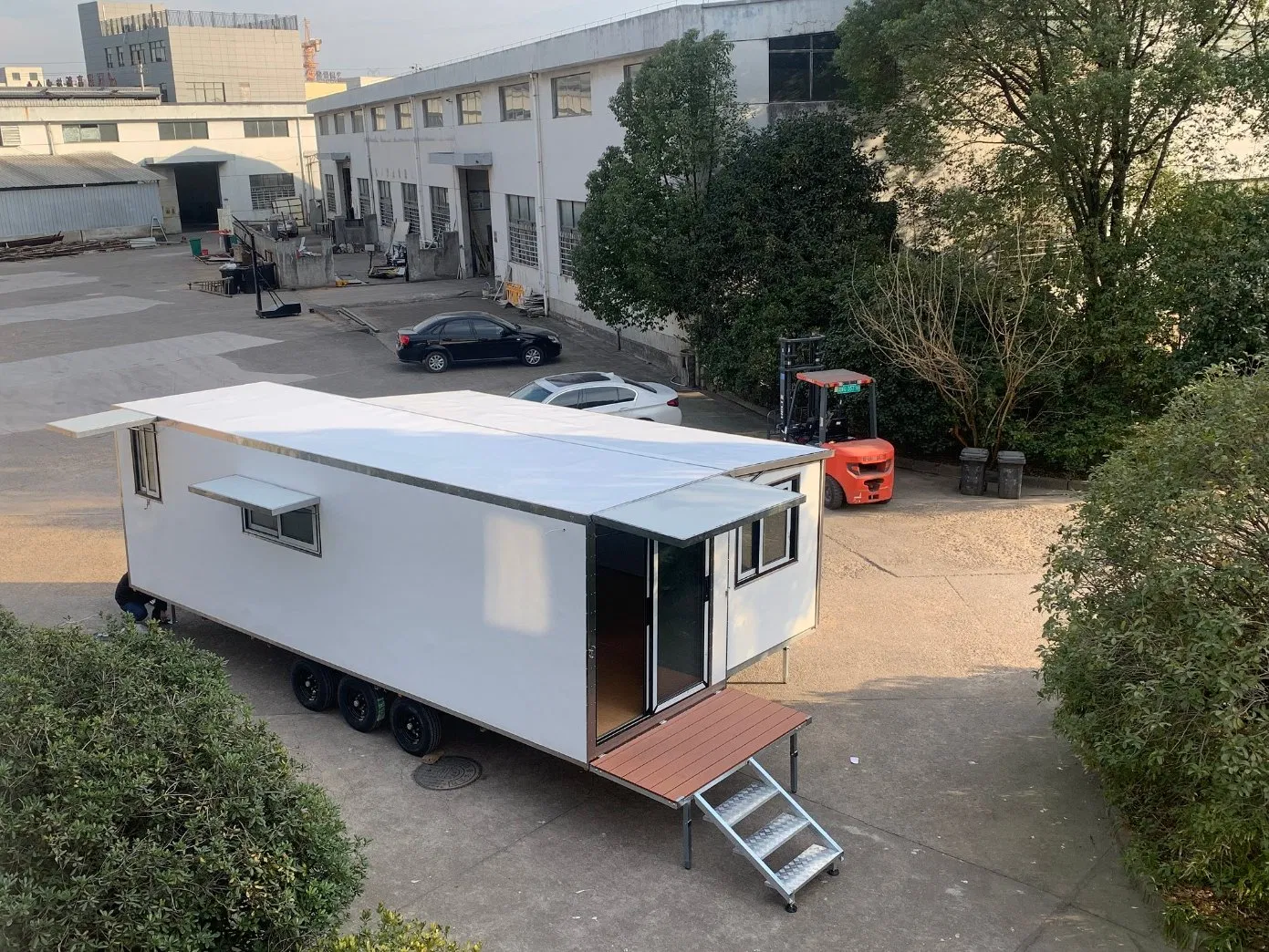 Construction Site Use with Panoramic Windows Mobile Office Trailer
