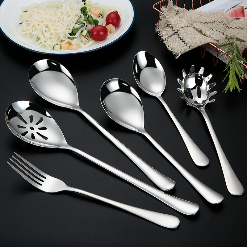 Stainless Steel Dinner Spoon Serving Spoon Powder Leakage Public Spoon