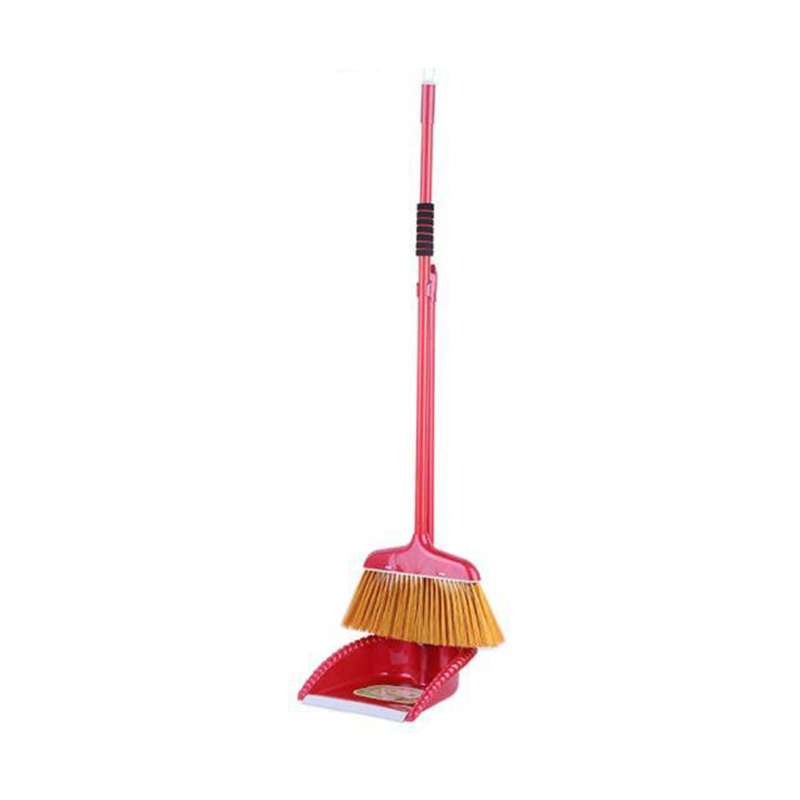 Red/Coffee/Blue Cleaning Broom and Dustpan Set Plastic for Home Kitchen Office Floor