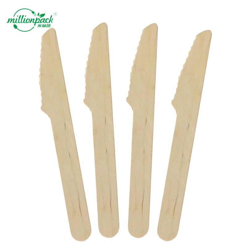 Commercial Food Grade Natural Wood Knife with Ergonomic Grip for Cafeterias