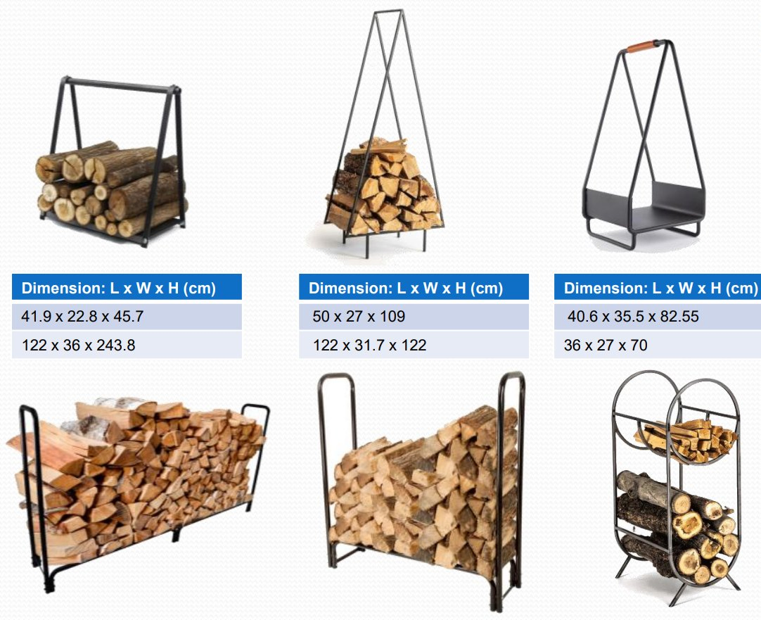 Wood Stove Fireplace Accessories Security Woodpile Iron Rack Firewood Storage Rack Kit Log Storage Rack