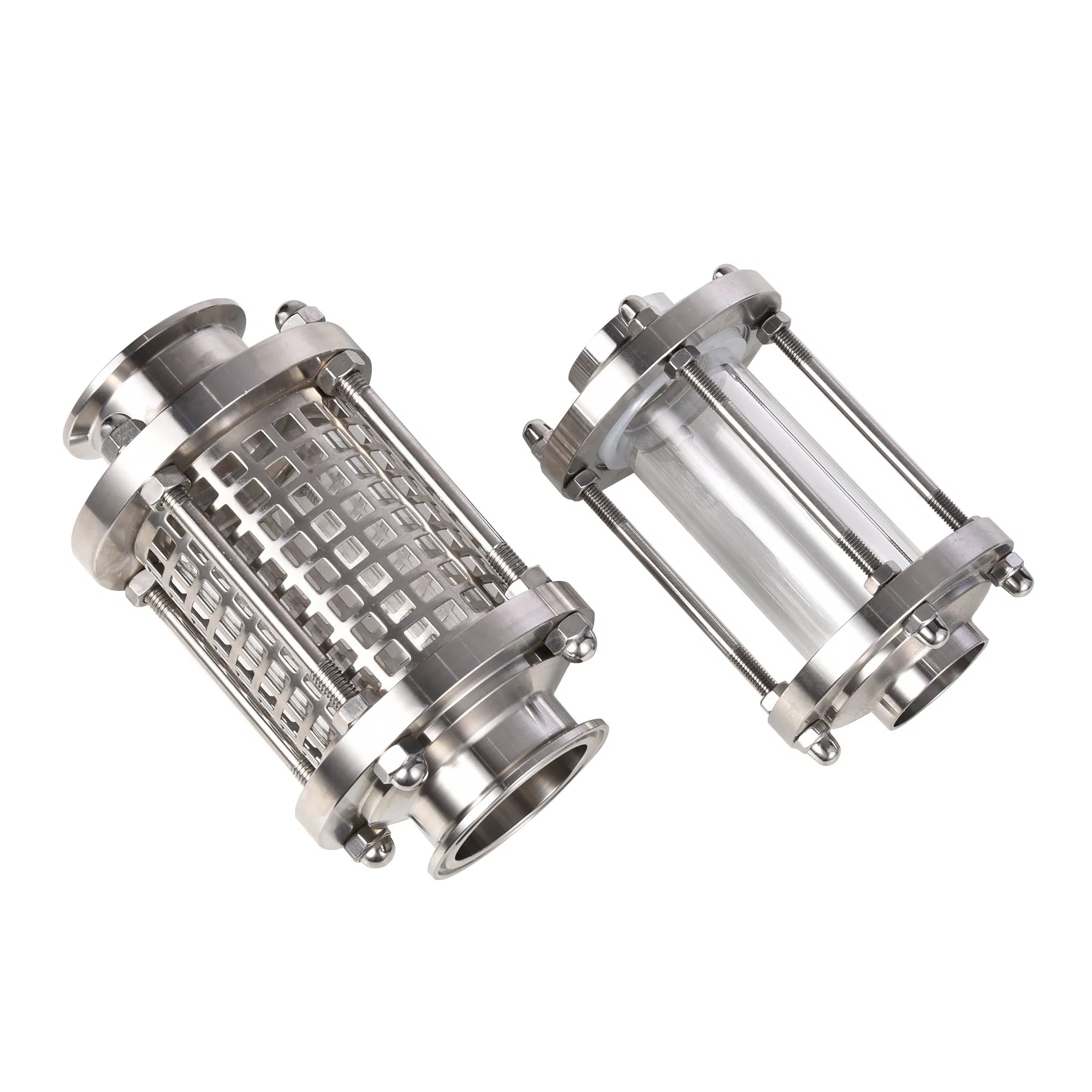 Stainless Steel Straight Ferrule Tubular Sanitary Tri Clamp Sight Glass with Protective Net