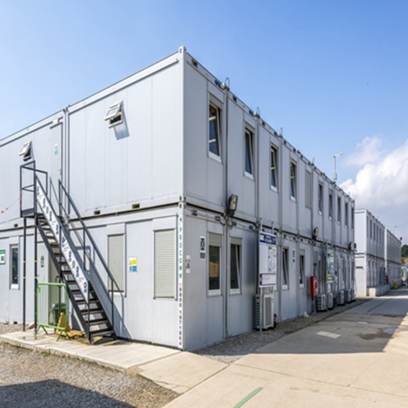 Glass Wall Prefab Shop Rockwool/EPS/PUR Sandwich Wall Panel Container House