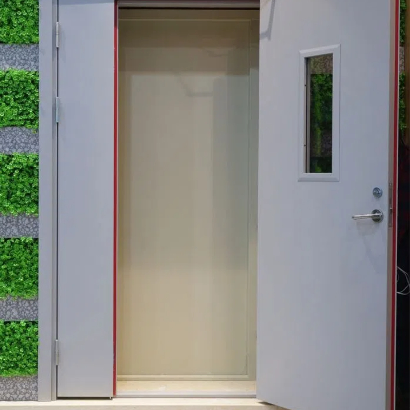 Flush Commercial Fireproof Fire Exit Steel Door with Window