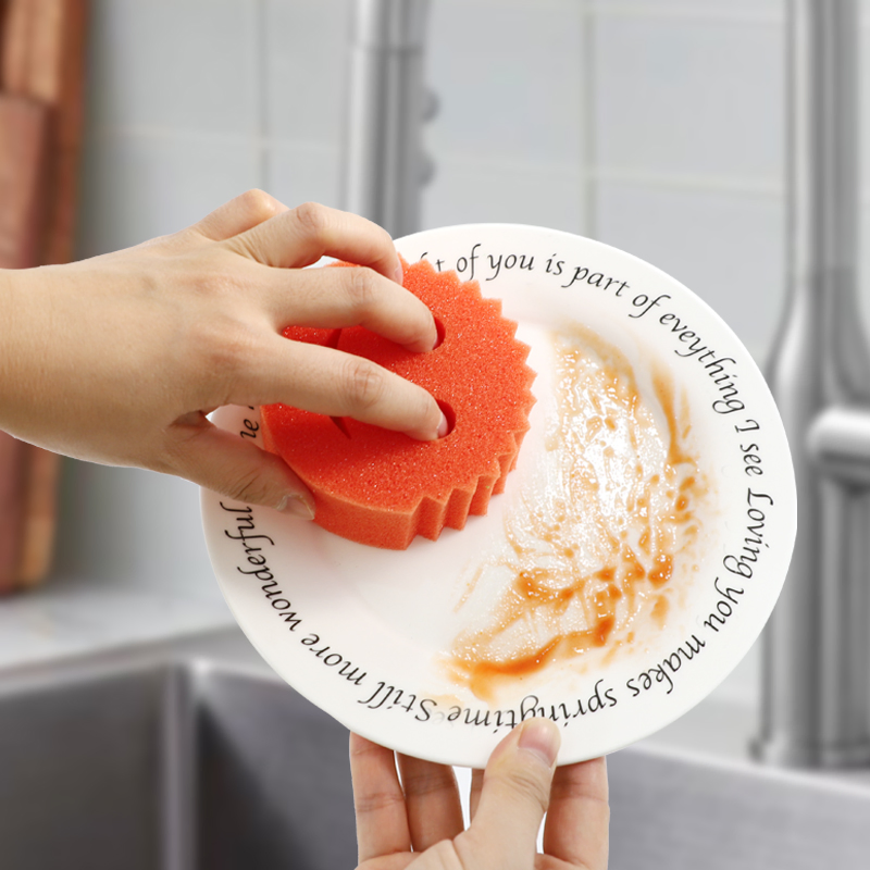 Soft Smile Mommy and Orange Fruit Scour for Kitchen Dish Cleaning