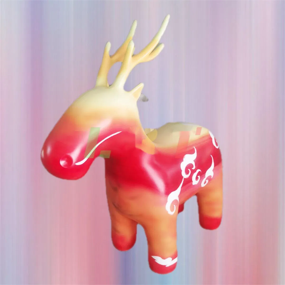 Customizable Outdoor Lifelike Animal Ornaments Fiberglass Painted Oil Barrel Horse Sculptures
