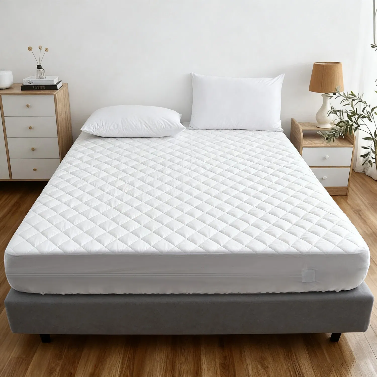 Zippered Microfiber Mattress Cover Encasement for Hotel Home Protectionking